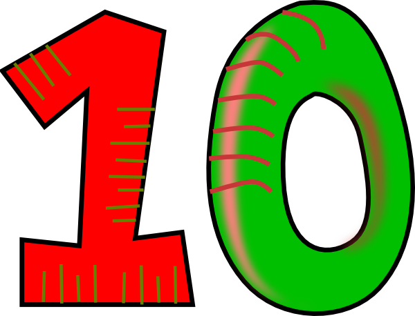 Ten Red Green Clip Art - Ten Pictures Clip Art (600x458)