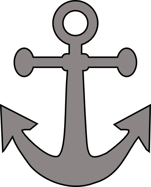 Gray Anchor Clip Art - Gray Anchor Clip Art (480x595)