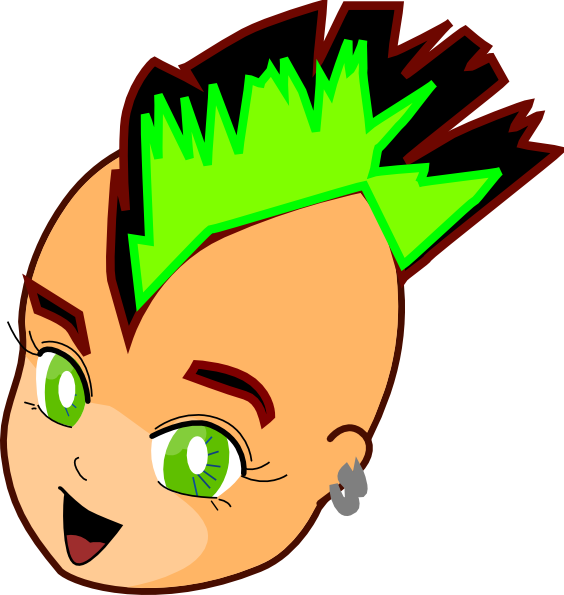 Kid With Mohawk Clip Art - Mohawk Clipart (564x595)