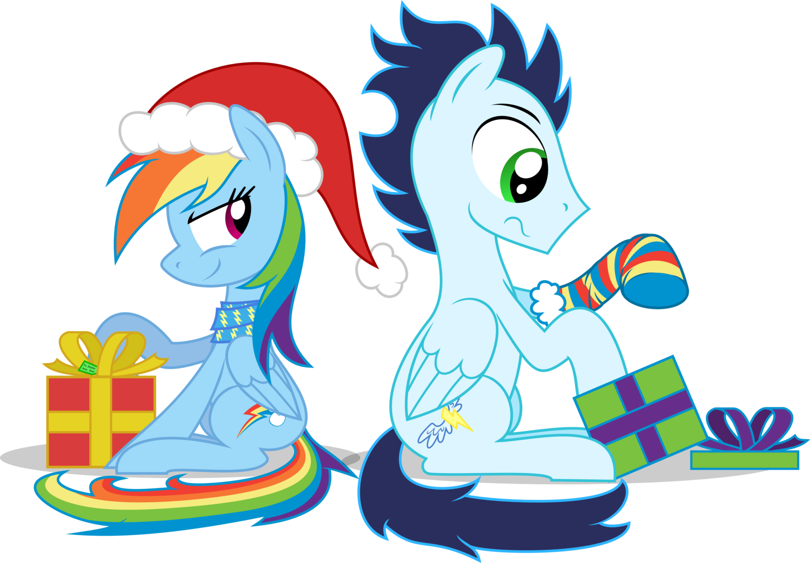 Christmas 2013 By Thunderelemental - Merry Christmas Soarin And Rainbow Dash (1600x1113)