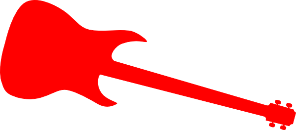 Red Guitar Clipart (600x263)