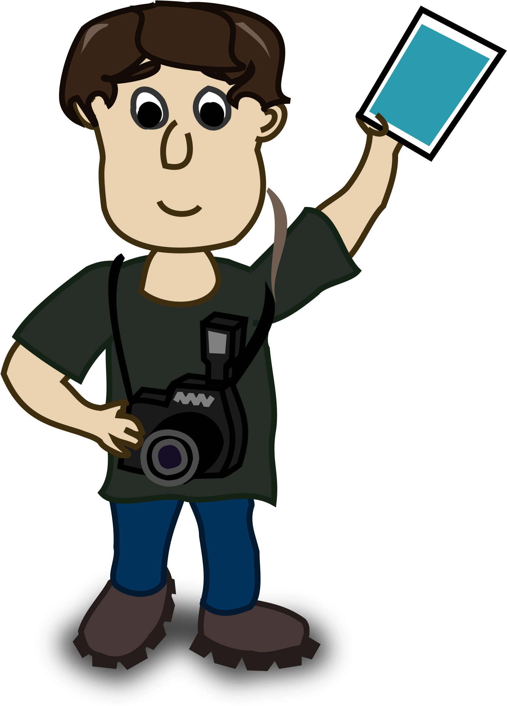 Clipart Boy Photographer - Hippy Photographer 1 Inch / 25mm Pin Button Badge Camera (2400x2400)