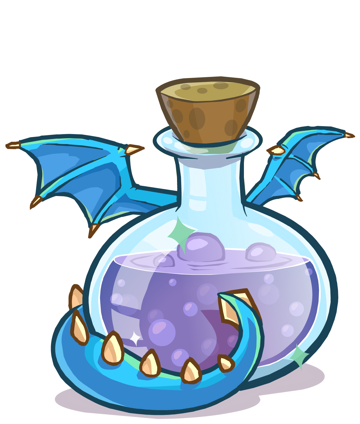 Medieval 2013 Potions Blue Puffle Dragon - Club Penguin Dragon Puffle (1228x1445)