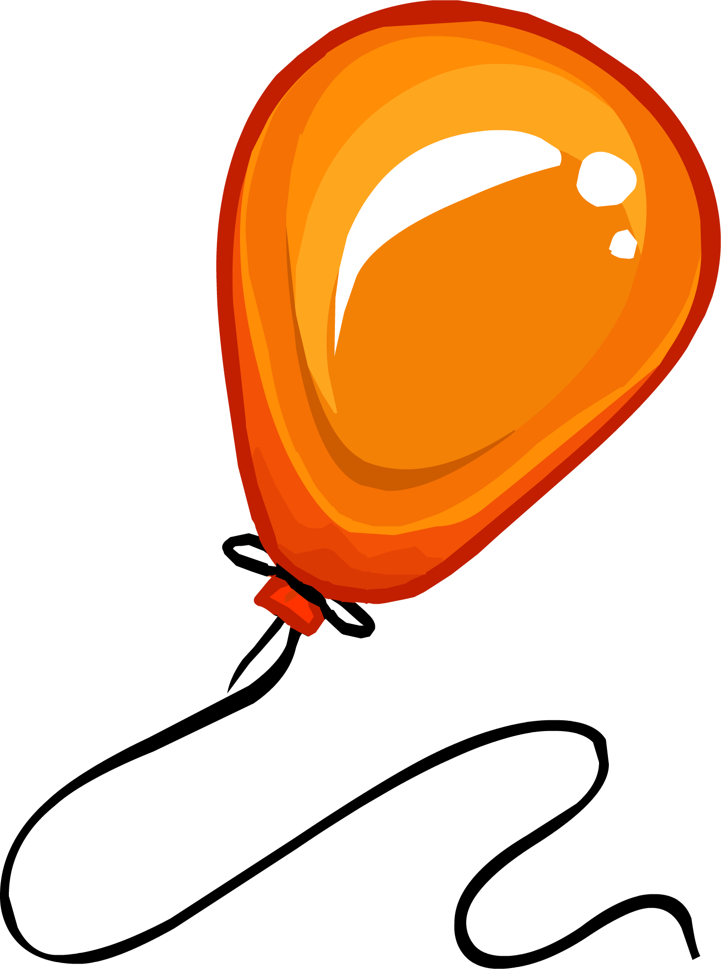 Orange Clipart Baloon - 1 Balloon Clipart Png (1466x1971)