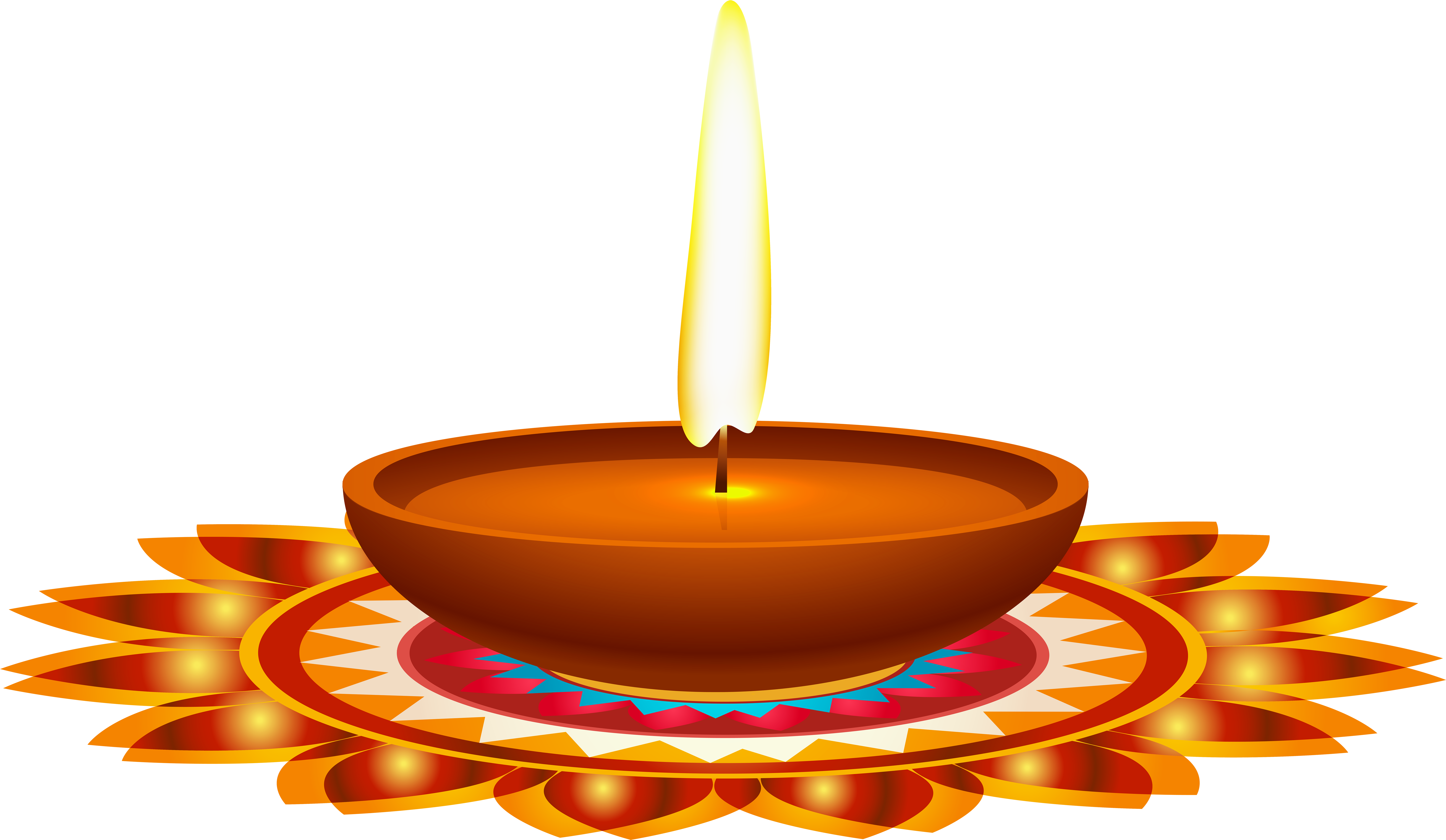 Diwali Candle Png Clip Art Image - Diwali Candle Png (8000x4650)
