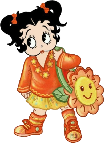 Baby Betty Boop With Yellow Flower - Yellow (500x500)