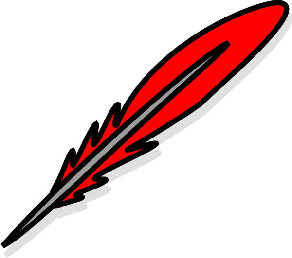 Red Feather 2 Clip Art At Clker - Red Feather Cartoon Png (600x531)