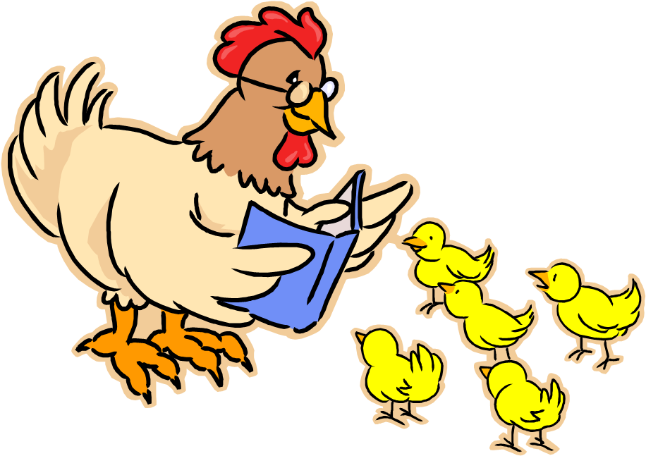 News Events For Kids - Chicken Reading A Book (919x660)