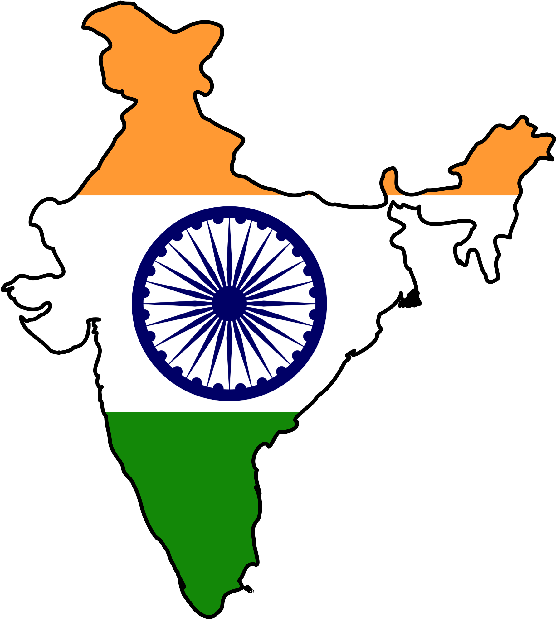 English Clip Art Images - Shape Of India Map (2048x2048)