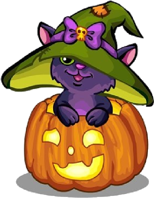 Halloween Clip Art For Kids - Cute Halloween Cat Clipart (400x400)