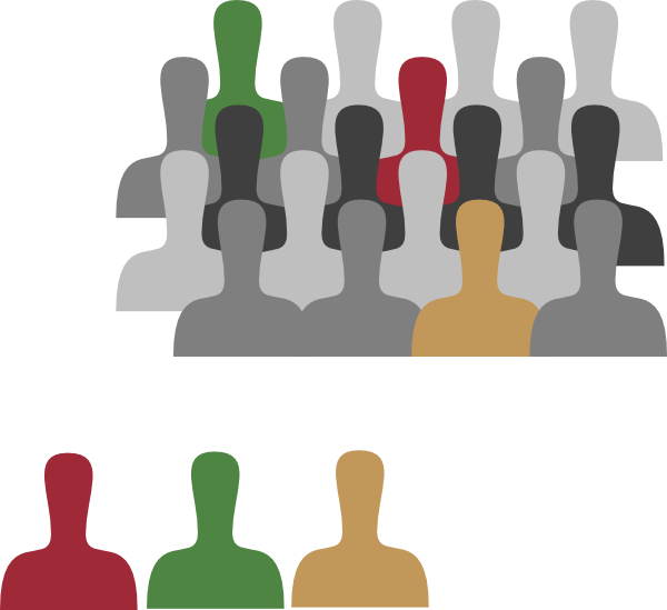 Large Group With Color Clip Art At Clker - Small Group Vs Large Group (600x549)