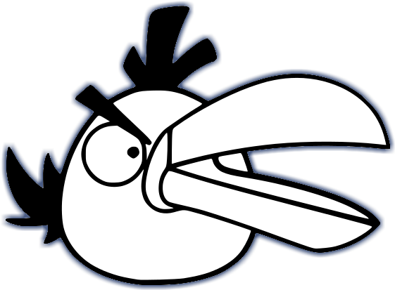 Green Bird Angry Birds Characters Black And White Svg - Angry Birds Coloring Pages (611x501)