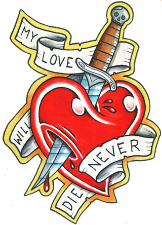 Heart And Love Tattoos Designs- High Quality Photos - Love Tattoo Design Png (320x444)