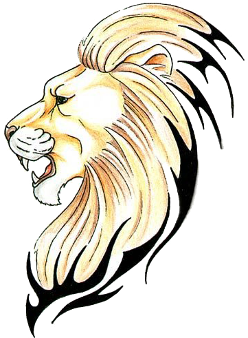 Free Printable Tattoos Designs- High Quality Photos - Lion Head Side View Drawing (363x498)