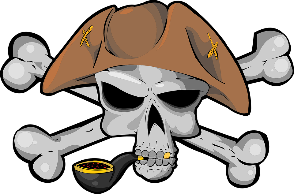 Pirate Skull Bone Hat Tobacco Tube Jolly R - Piraten Transparent (960x634)