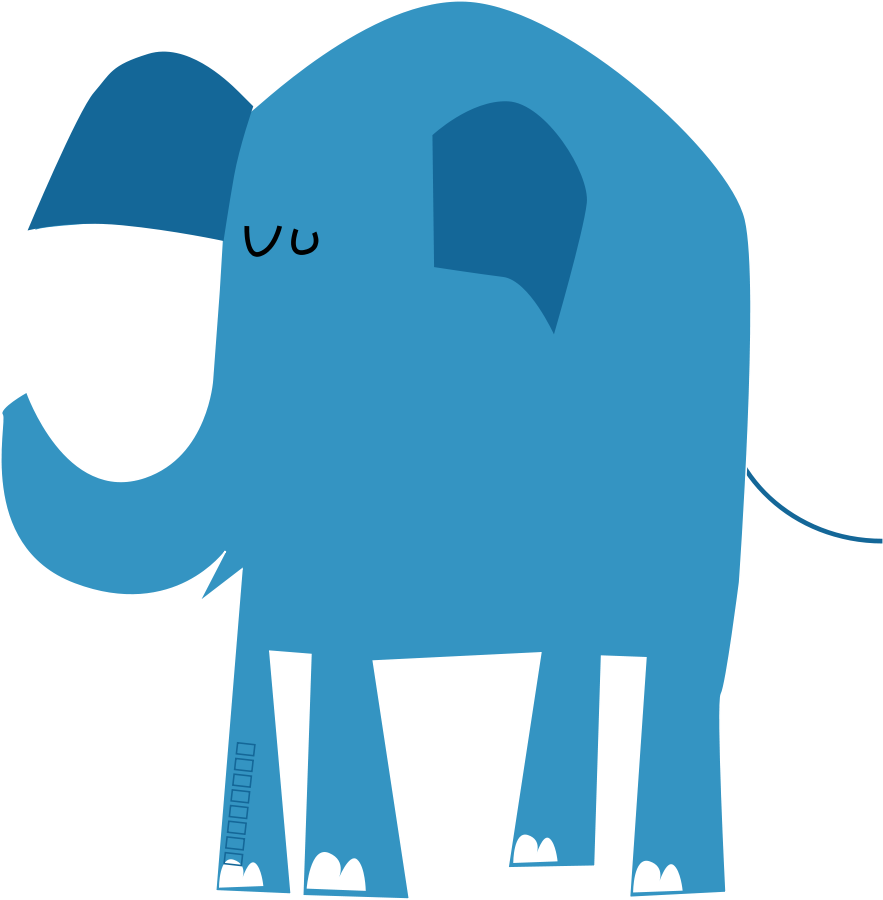 Php Elephant Clipart, Vector Clip Art Online, Royalty - Blue Elephant Cartoon (883x900)