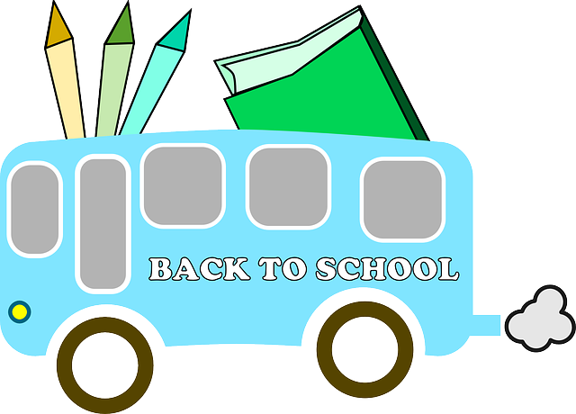 Back, Education, Bus, Free, Book, Colors - Back To School Vector Free Png (640x460)