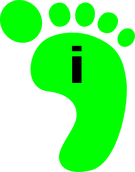 Footprint Green Right I Clip Art At Clker - Portable Network Graphics (468x593)