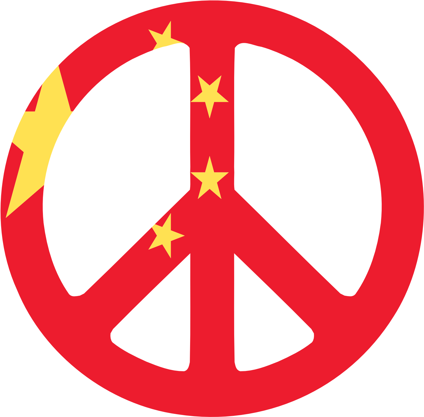 Net Clip Art China Flag Peace Symbol 2 Fav Wall - Chinese New Year (1969x2548)