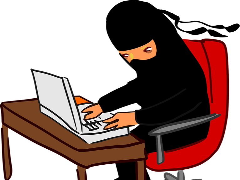 Ninja Typing - People Laptop Computer Clip Art (766x575)