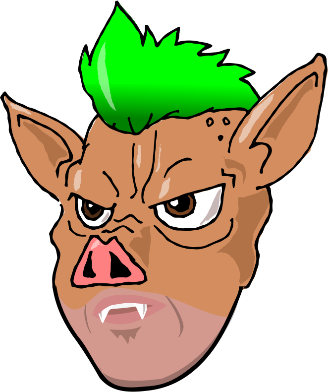 Mohawk Hairstyle Drawing Clip Art - Wild Hog Cartoon Shower Curtain (662x790)