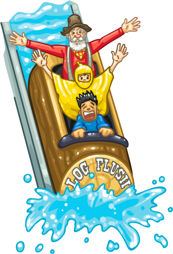 Wallabee World - Log Flume Png (1024x1024)