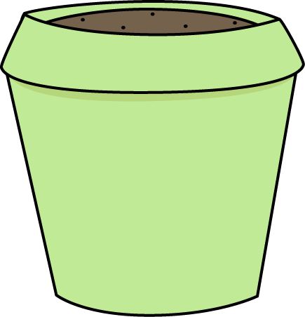 Green Flower Pot - Empty Flower Pot Clipart (435x452)
