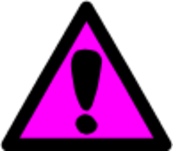 Attention Clipart Craft Projects Symbols Clipartoons - Pink Caution Sign (600x526)
