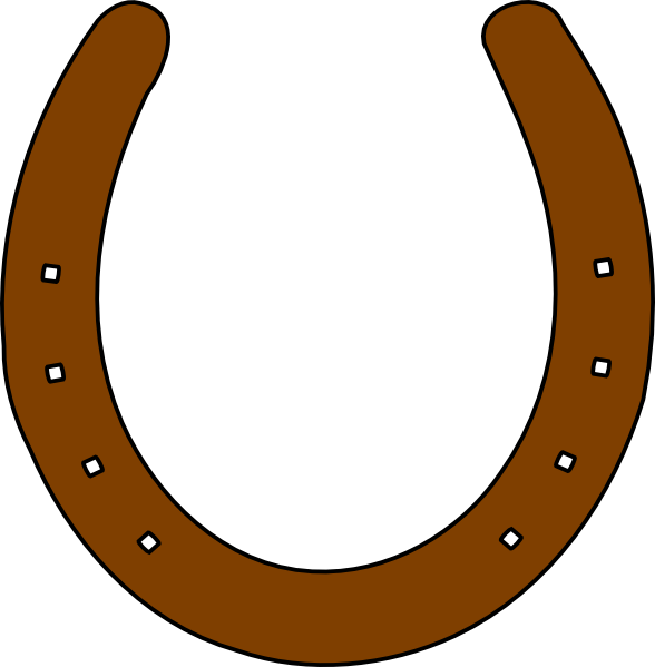 Horse Shoe Outline Clip Art - Cartoon Horse Shoe (588x599)