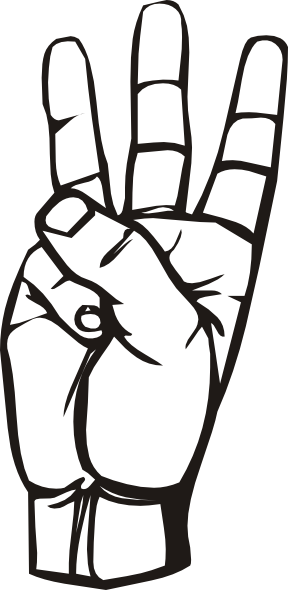 Sign Language W Clip Art - Sign Language W Clipart (640x1280)
