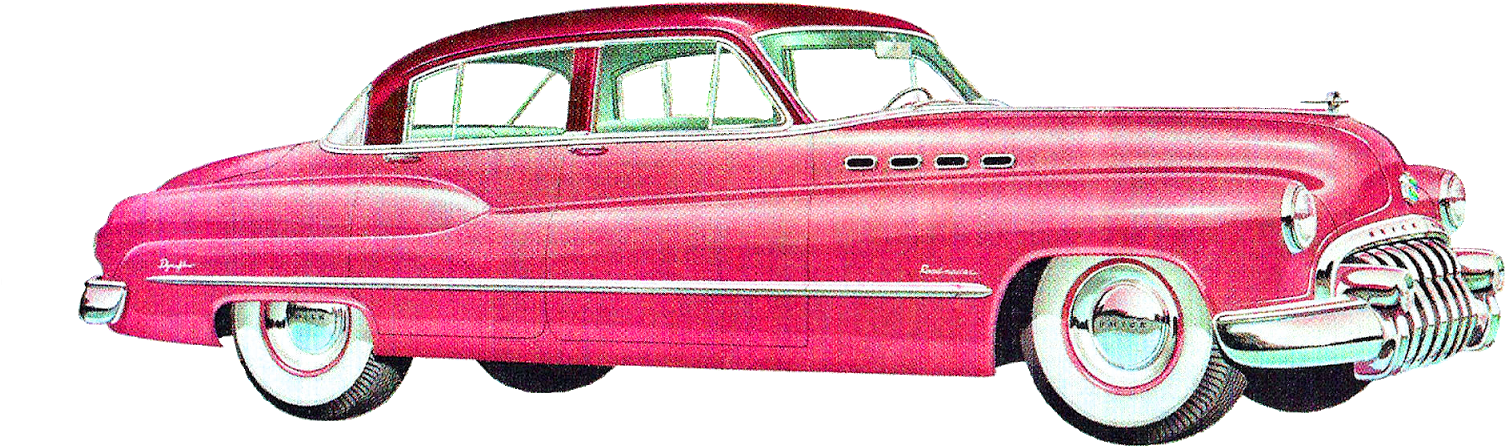 Digital Vintage Car Clip Art Downloads - 1950 Car Png (1600x624)