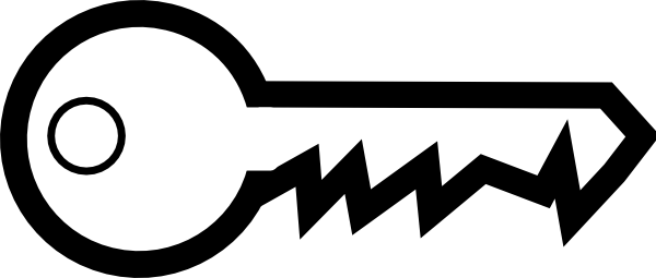 Free Vector Key Outline Clip Art - White And Black Key (958x479)