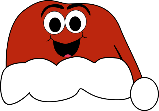 Cartoon Santa Hat Clip Art - Santa Hat With Face (550x385)