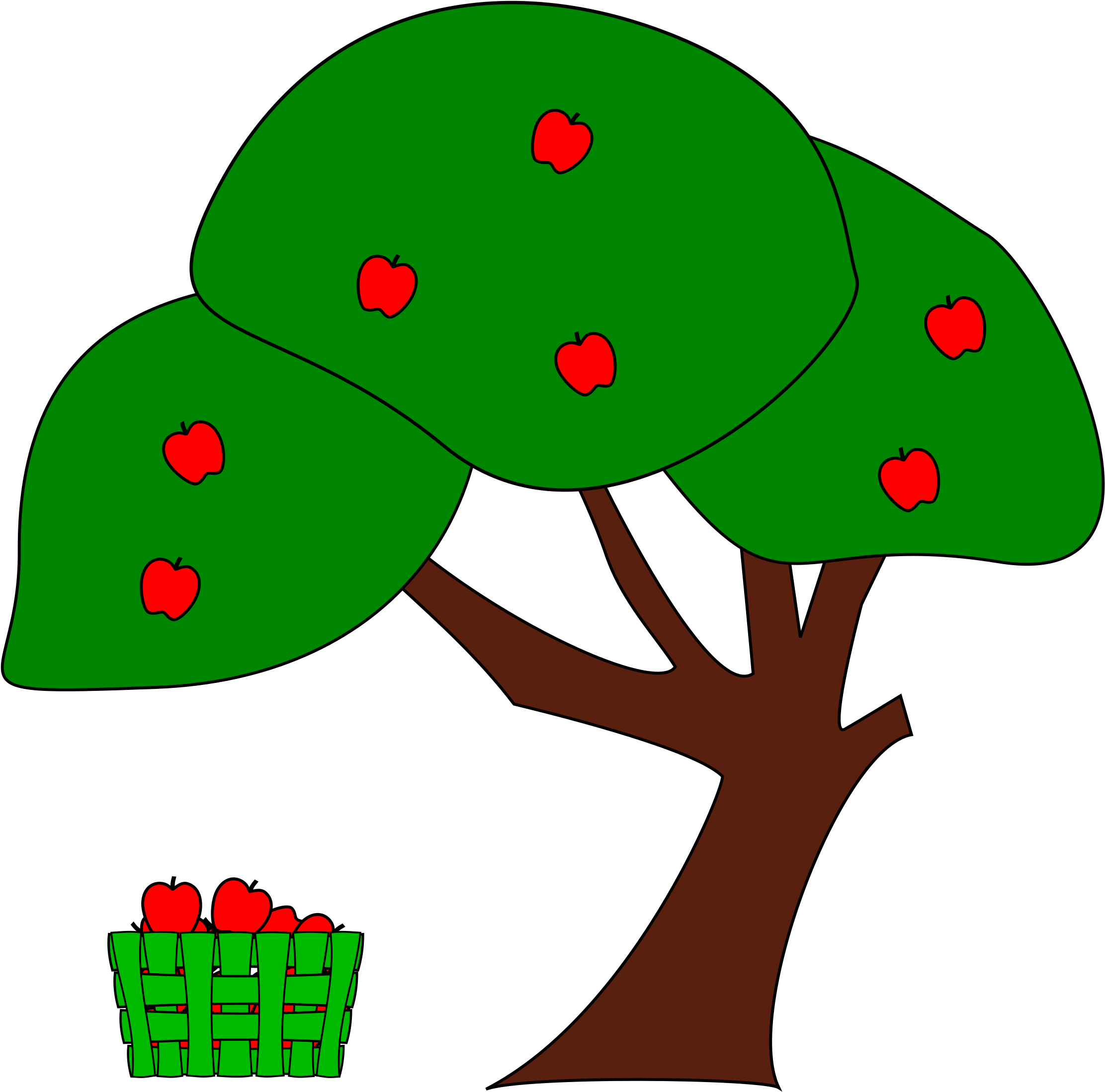 Clip Art Tree High Resolution Clipart Apple - Apple Tree Clip Art (2400x2400)