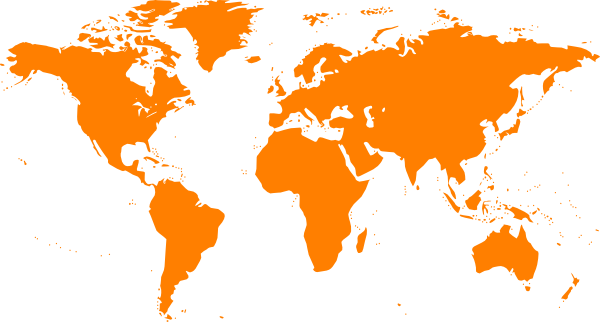 World Map Clip Art Free - World Map In Orange (600x322)