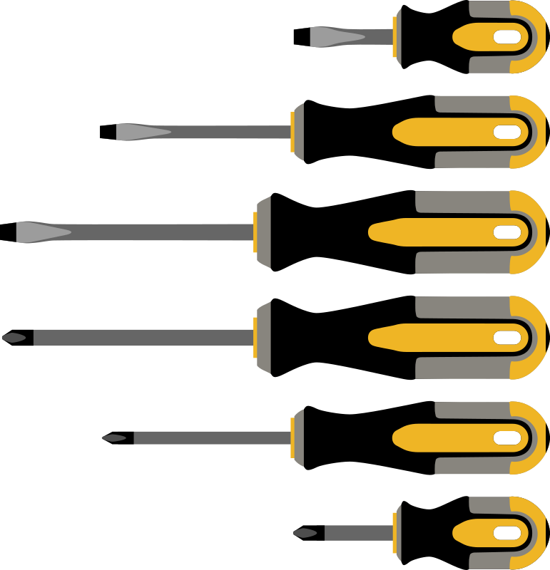 Different Clipart Free For Download - Different Screwdrivers (771x800)
