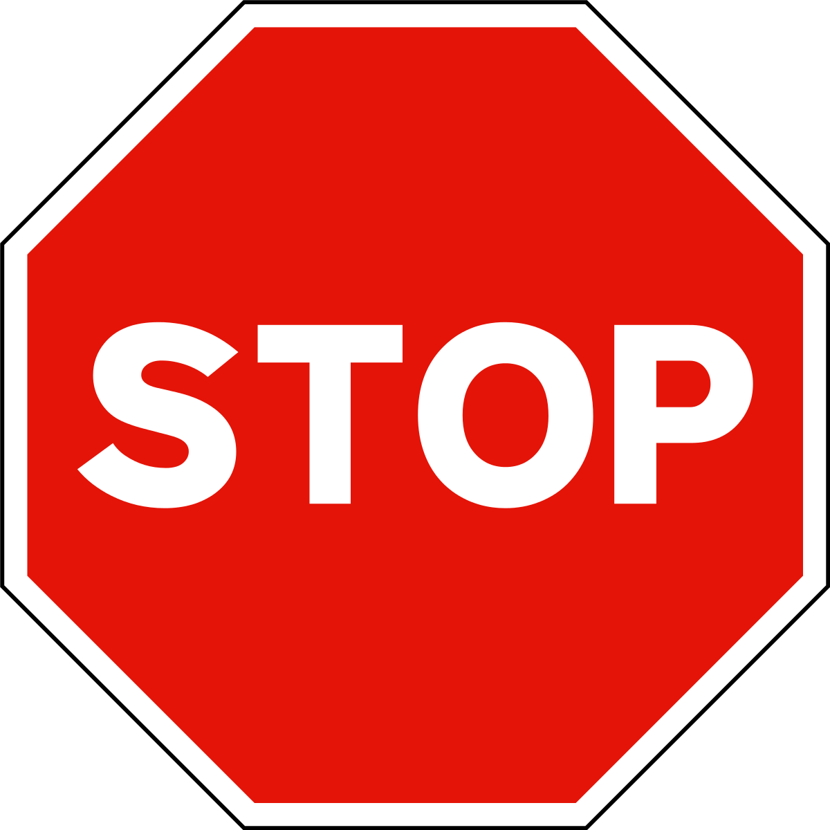 Microsoft Clipart Stop Sign - Sign And Symbol In Road (2000x2000)