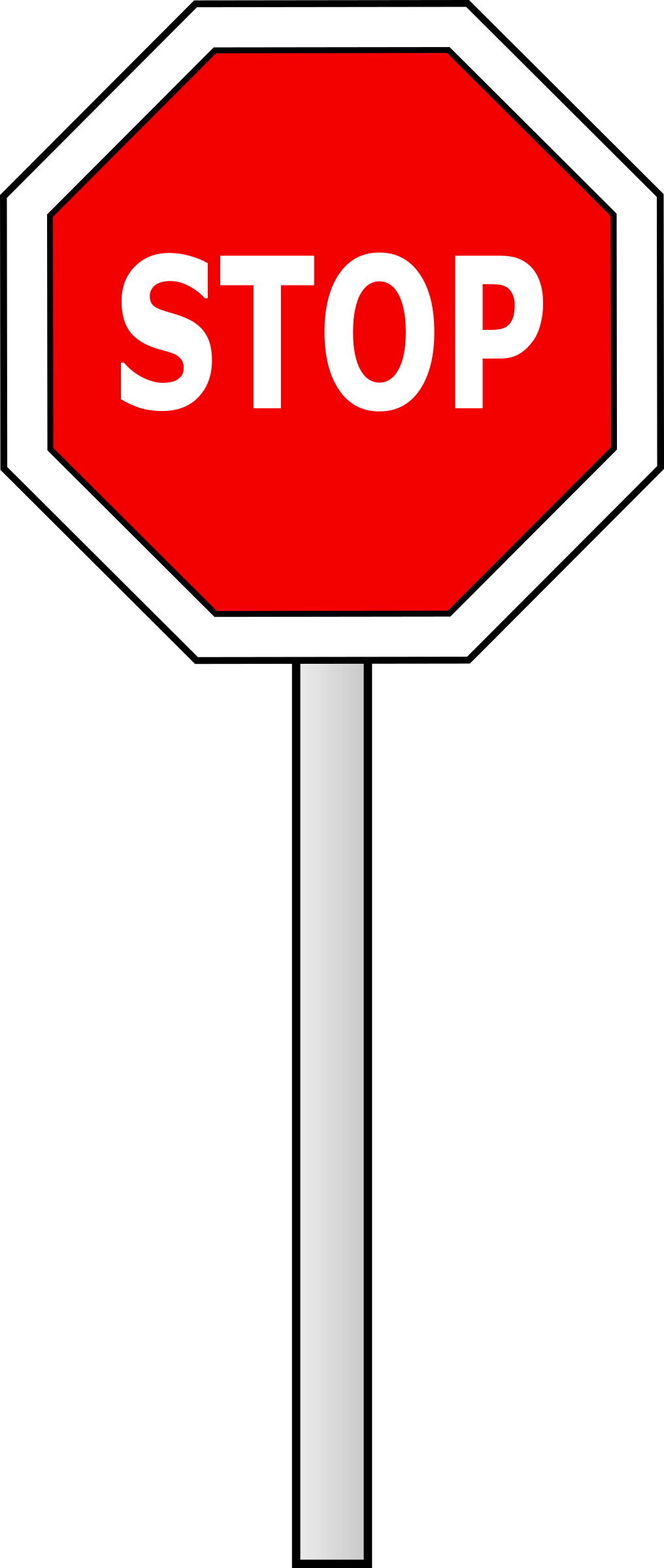 Clipart - - Stop Sign Clipart Png (1016x2400)