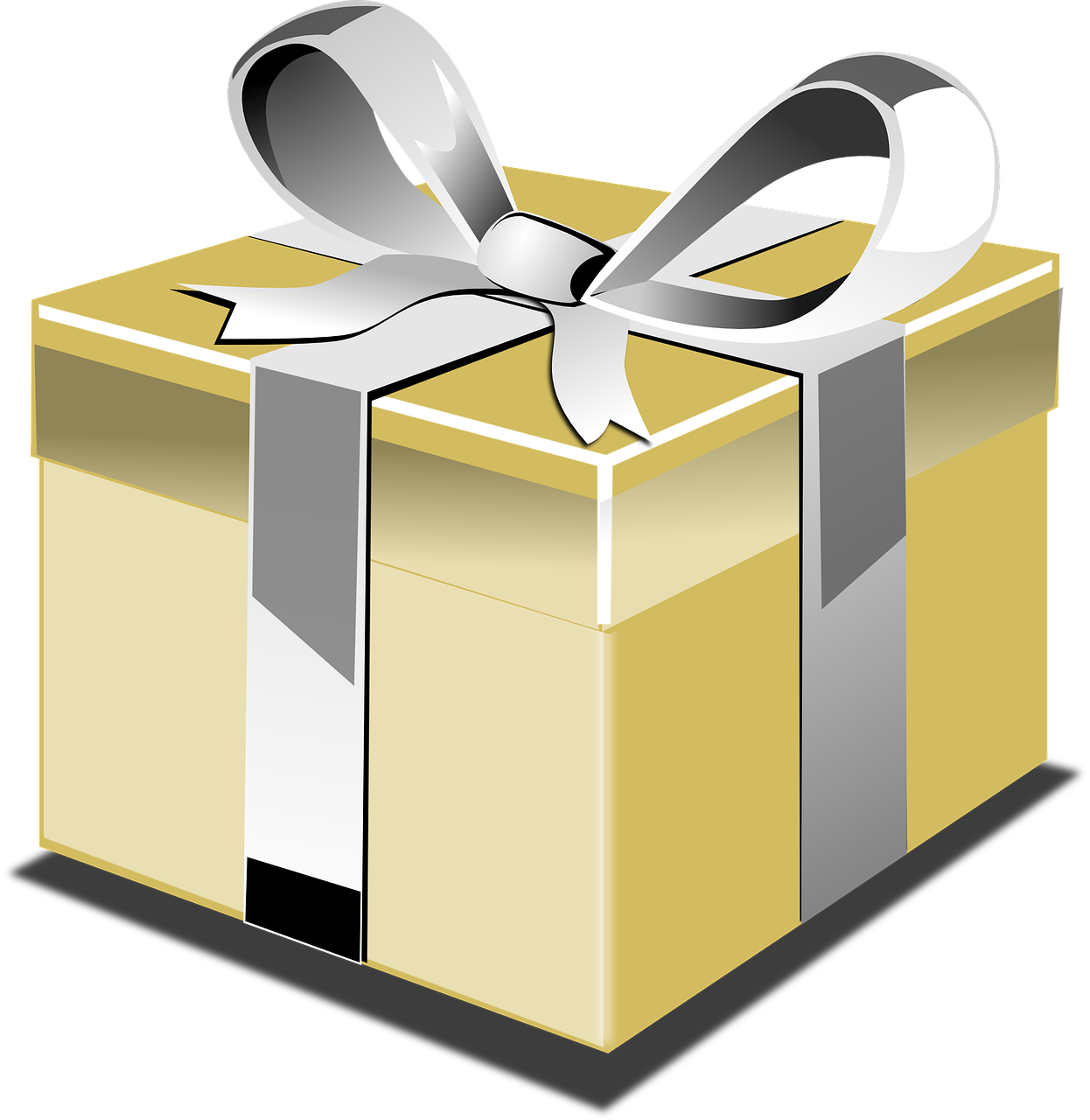 Black And Gold Gift Box Png (1246x1280)