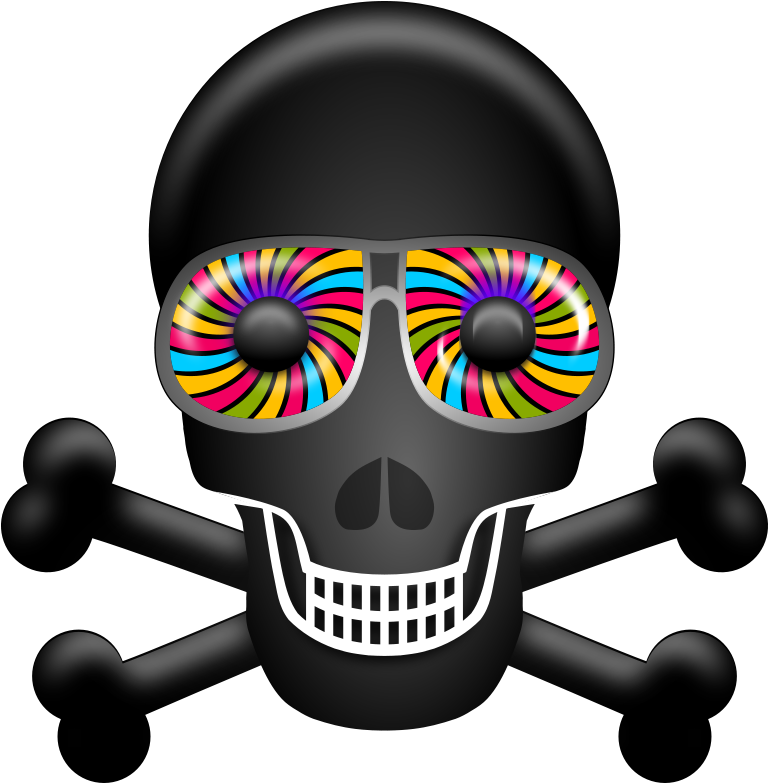 Skull Free To Use Clipart - Psychedelic Skull Png (785x800)