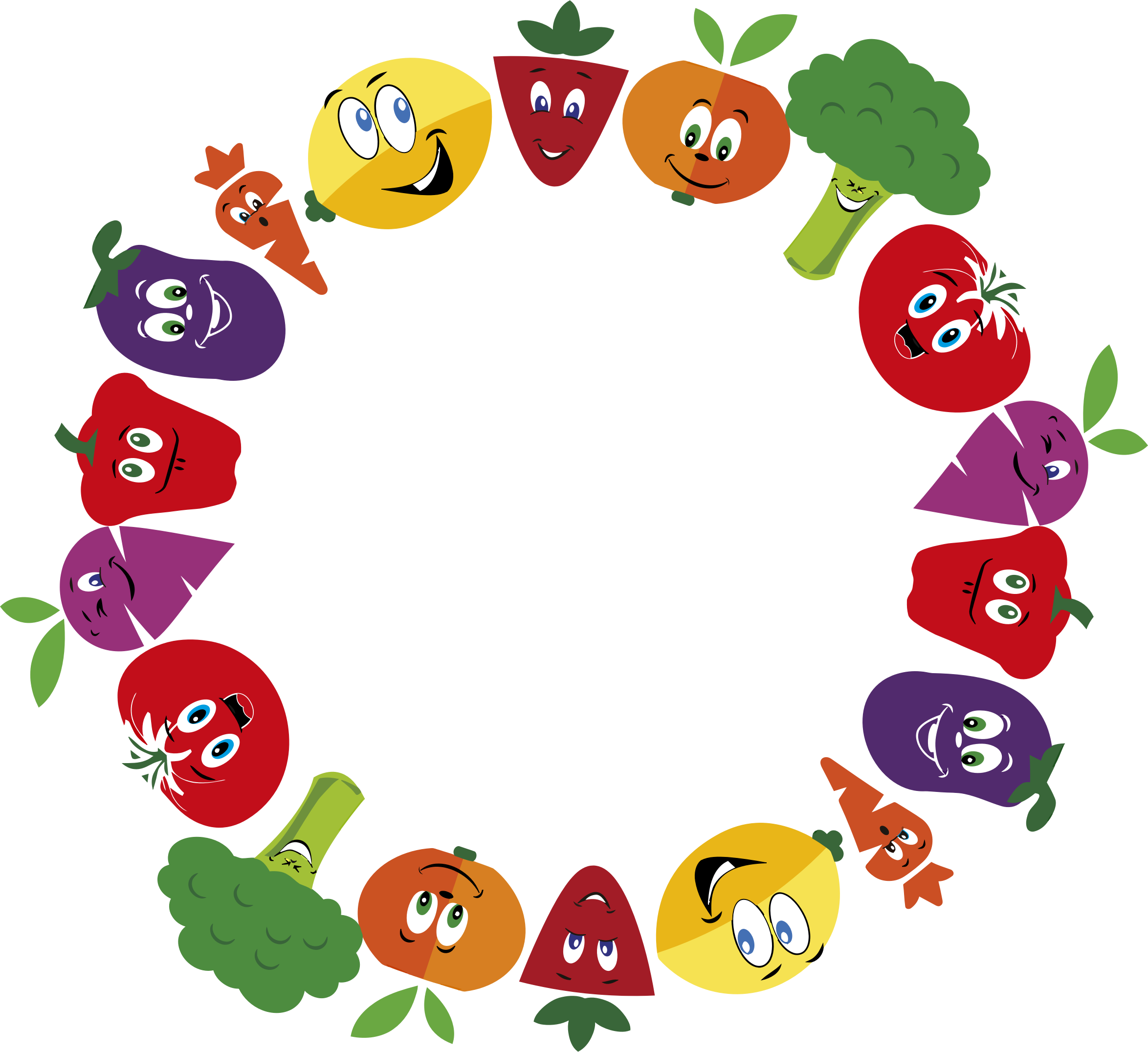 Big Image - Fruits And Vegetables Clipart Border (2348x2152)