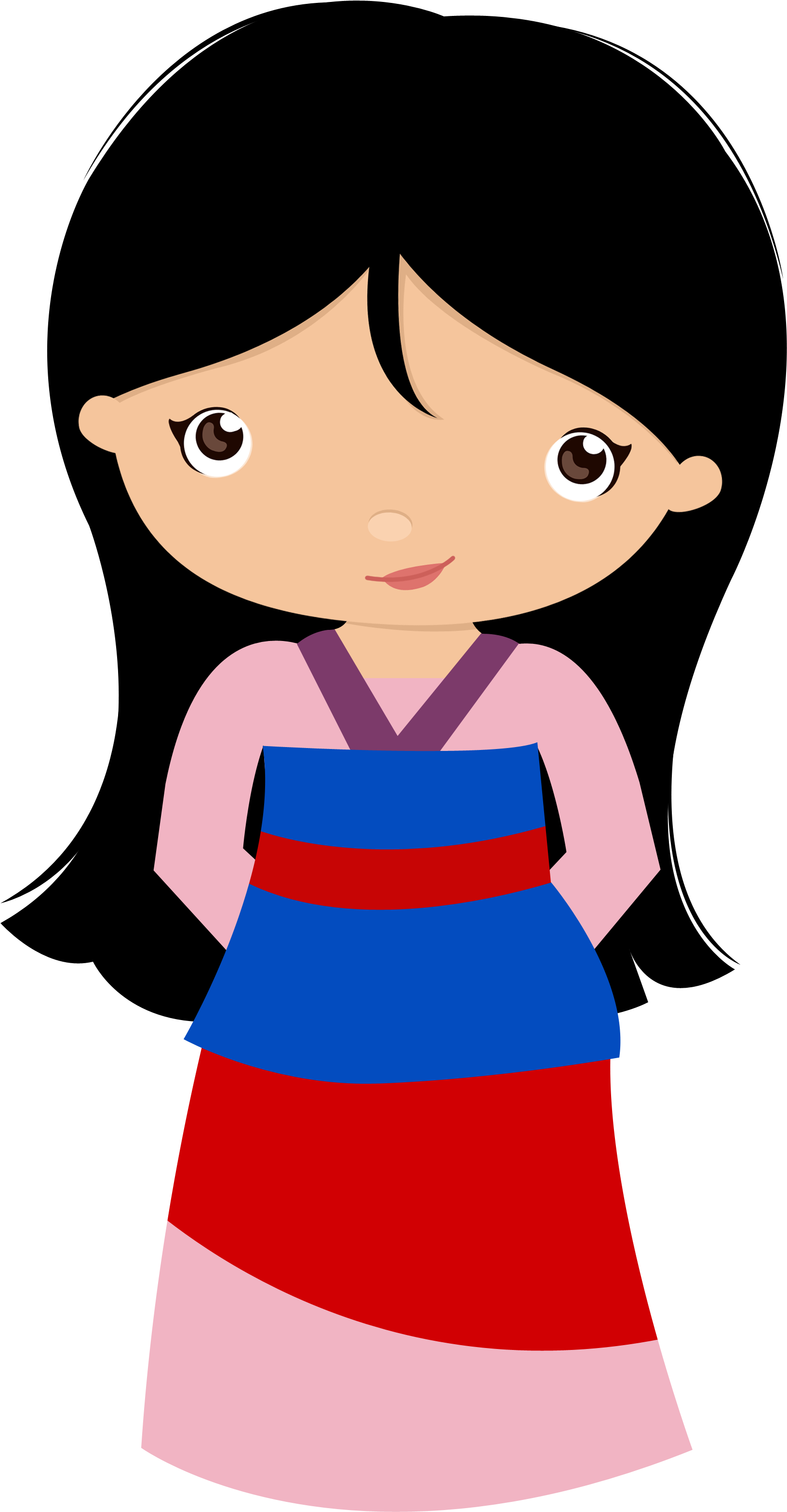 Mulan E Pocahontas - Clipart Cute Mulan (2124x3390)