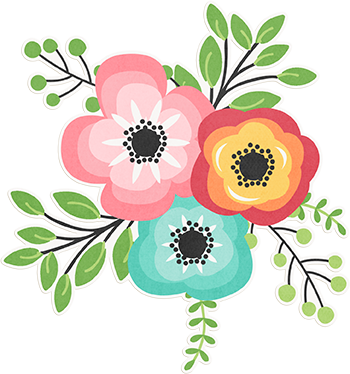 Flower Web - Cluster Of Flowers Clip Art (350x374)