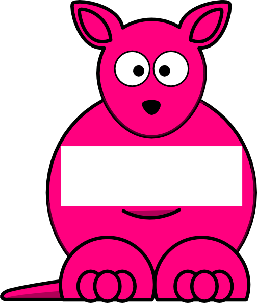 Pink Sightword Kangaroo Clip Art - Cartoon Kangaroo (504x593)