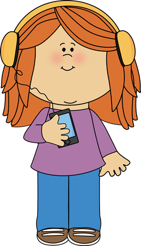 Girl Listening To Device - Girl Playing With Doll Clipart (288x500)