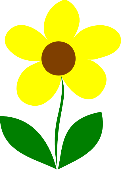 Yellow Flower Stem Clip Art At Clker Com Vector Online - Flower And Stem Clipart (426x597)