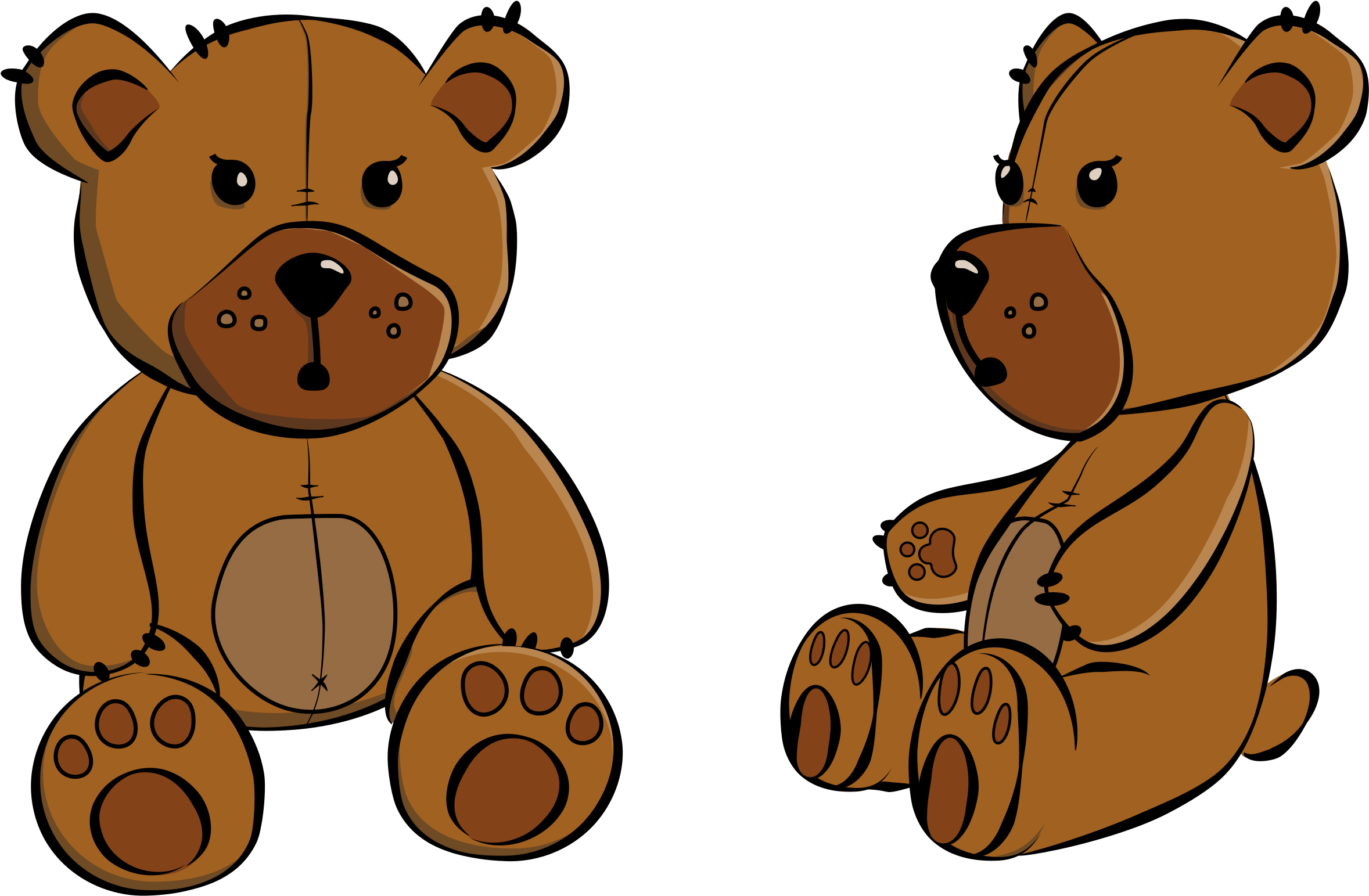 Teddy Bear Clipart Transparent - Teddy Bear Sitting Clipart (2400x1560)
