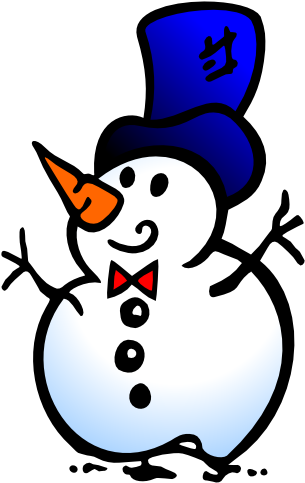 Free Clipart Of A Fun, Playful Snowman - Cartoon (320x500)