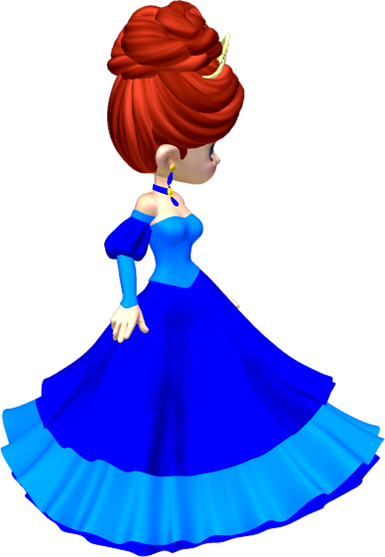 Princess In Blue Poser Png Clipart By Clipartcotttage - Princess With Blue Dress Clipart Png (554x800)