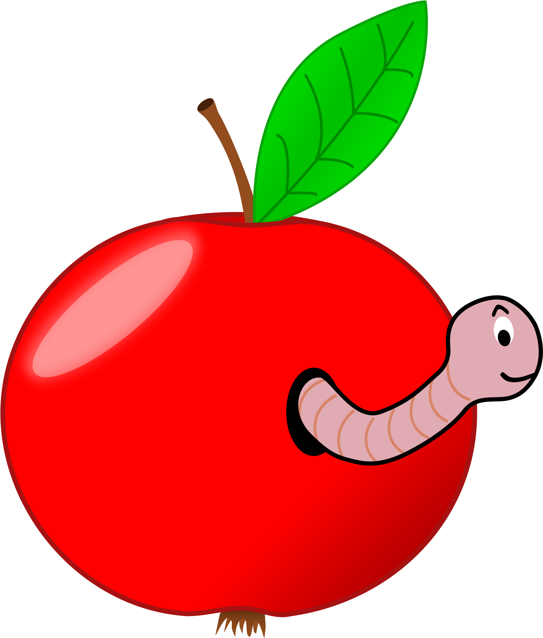 Custom Red Apple With Worm Shower Curtain (2200x2400)
